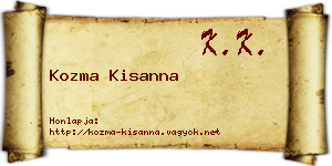 Kozma Kisanna névjegykártya